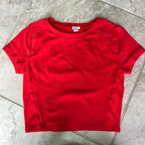 Garage cropped red fitted tee. Size S